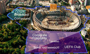 У главного стадиона Евро-2012 появится зона гостеприимства