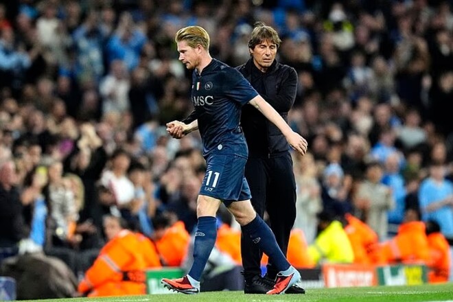Трения в Наполи. Де Брюйне разозлился на Конте после своей замены