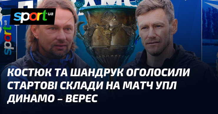 Костюк та Шандрук оголосили стартові склади візьми змагання УПЛ Динамо – Верес
