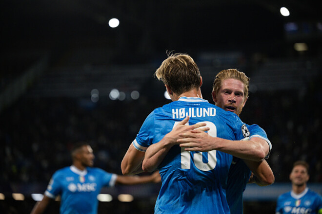 Наполі – Спортінг – 2:1. Два голи Хойлунда, дві передачі КДБ. Відео голів