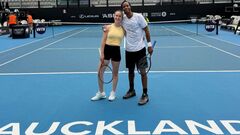 ФОТО. Свитолина и Монфис потренировались на кортах Окленда