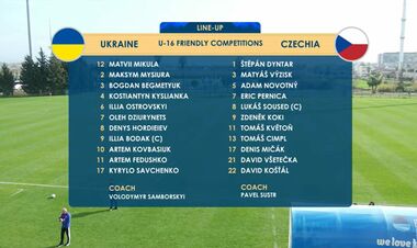 Стал известен стартовый состав сборной Украины U-16 на игру с Чехией U-16