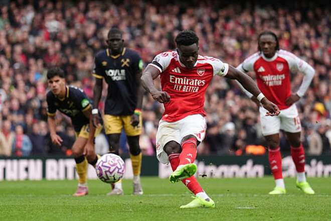 Сака сыграл 200-й матч в АПЛ и совершил 100-е результативное действие