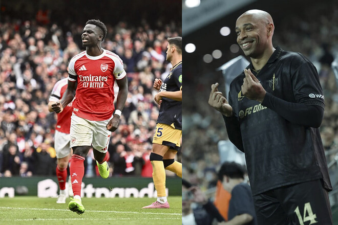 ФОТО. Сака рассказал, как Анри мотивировал его перед матчем