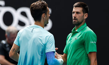 Джокович досрочно вышел в полуфинал Aus Open. Музетти побеждал 2:0 по сетам