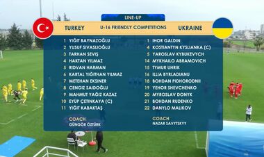 Стал известен стартовый состав сборной Украины U-16 на игру с Турцией U-16
