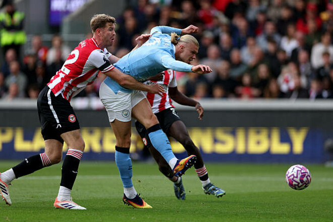 ВІДЕО. Швидкий гол. Холанд відкрив рахунок у матчі Ман Сіті з Брентфордом