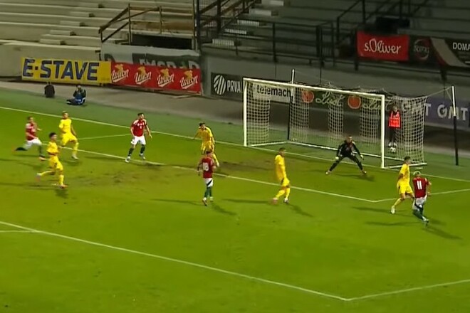 ВИДЕО. В ближний угол. Украина U-21 пропустила второй гол от Венгрии