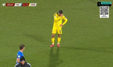 ФОТО. Травма: Ребров вынужденно заменил Судакова в матче Исландия – Украина