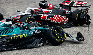 ВИДЕО. Вынес соперника. Авария Астон Мартин и Хаас в спринте США