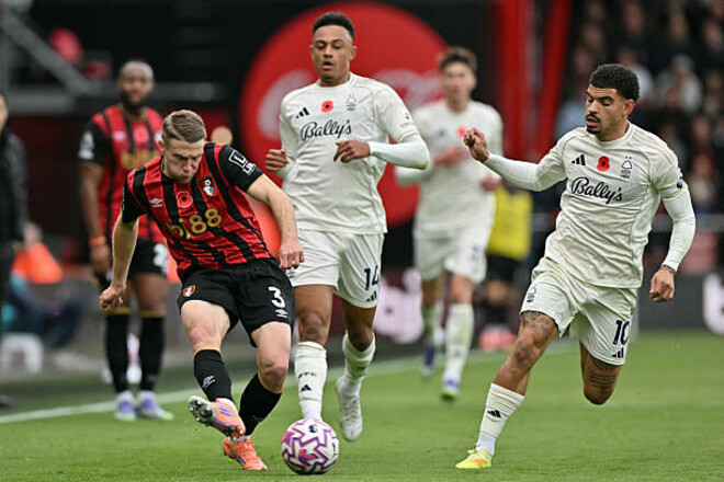 Без Зінченка. Борнмут обіграв Ноттінгем Форест та вийшов на 2-ге місце АПЛ