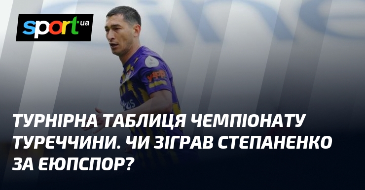 Турнірна таблиця чемпіонату Туреччини. Хіба зіграв Степаненко тягти Еюпспор?