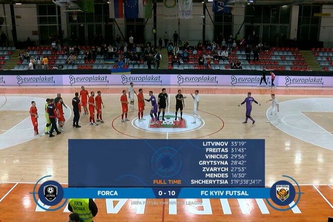 Форца – Kyiv Futsal – 0:10. ЛЧ по футзалу. Видео голов и обзор матча