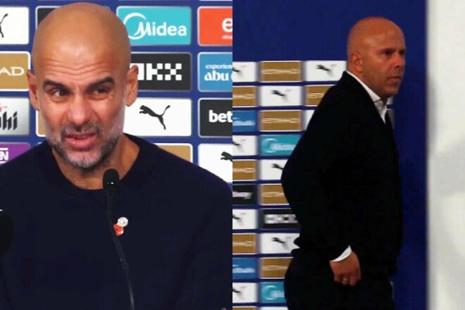 ВИДЕО. Реакция Гвардиолы и Слота после матча Ман Сити – Ливерпуль