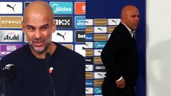 ВИДЕО. Реакция Гвардиолы и Слота после матча Ман Сити – Ливерпуль