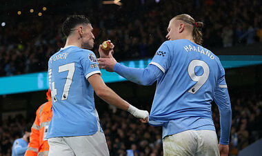 ВИДЕО. Гол с привкусом яблока: забавное празднование Холанда и Фодена