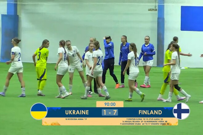 Сборная Украины WU-15 пропустила 7 мячей от команды Финляндии