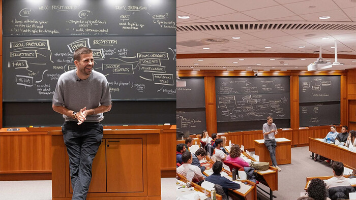 ФОТО. Легенда футбола выступил в Гарварде. О чем рассказывал студентам?