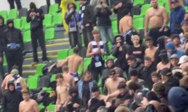 ВІДЕО. На трибунах сталась масова бійка під час матчу Полісся – Динамо