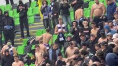 ВІДЕО. На трибунах сталась масова бійка під час матчу Полісся – Динамо