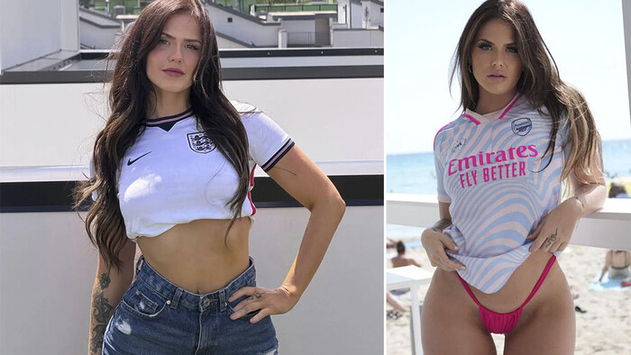 ФОТО. Фанат Англии закрутил роман со звездой OnlyFans на чемпионате мира
