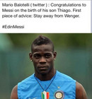Марио БАЛОТЕЛЛИ: «Месси, держи сына подальше от Венгера»