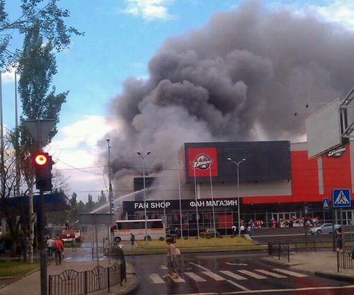 От пожара пострадала домашняя арена ХК Донбасс