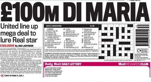 Daily Mail: МЮ потратит на трансфер Ди Марии 100 миллионов