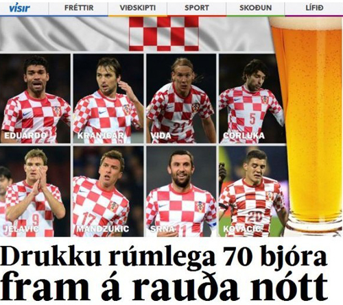 Сборная Хорватии снимает напряжение пивом + ФОТО