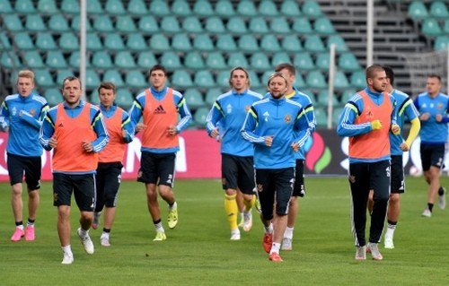 Сборная Украины провела тренировку на стадионе Жилина