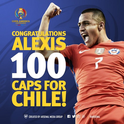 Алексис Санчес провел 100-й матч в футболке сборной Чили