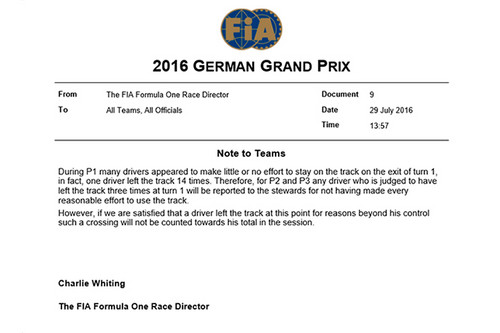 FIA накажет за нарушение пределов трассы