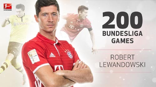 Роберт Левандовски сыграет 200-й матч в Бундеслиге