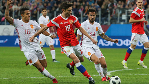 Россия — Испания — 3:3. Видеообзор матча