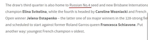 ФЭЙЛ ДНЯ. Официальный сайт Australian Open назвал Свитолину россиянкой